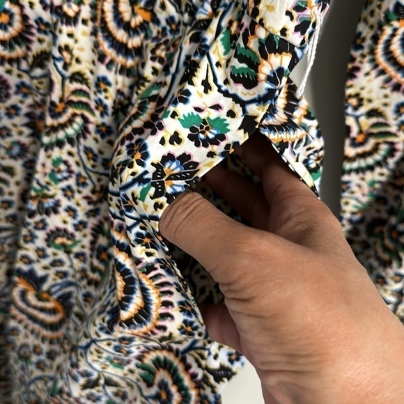 A.L.C. Adelaide Dress Women's NWT 2 V Neck Pockets Long Sleeves Mini Multi Print - Picture 5 of 12